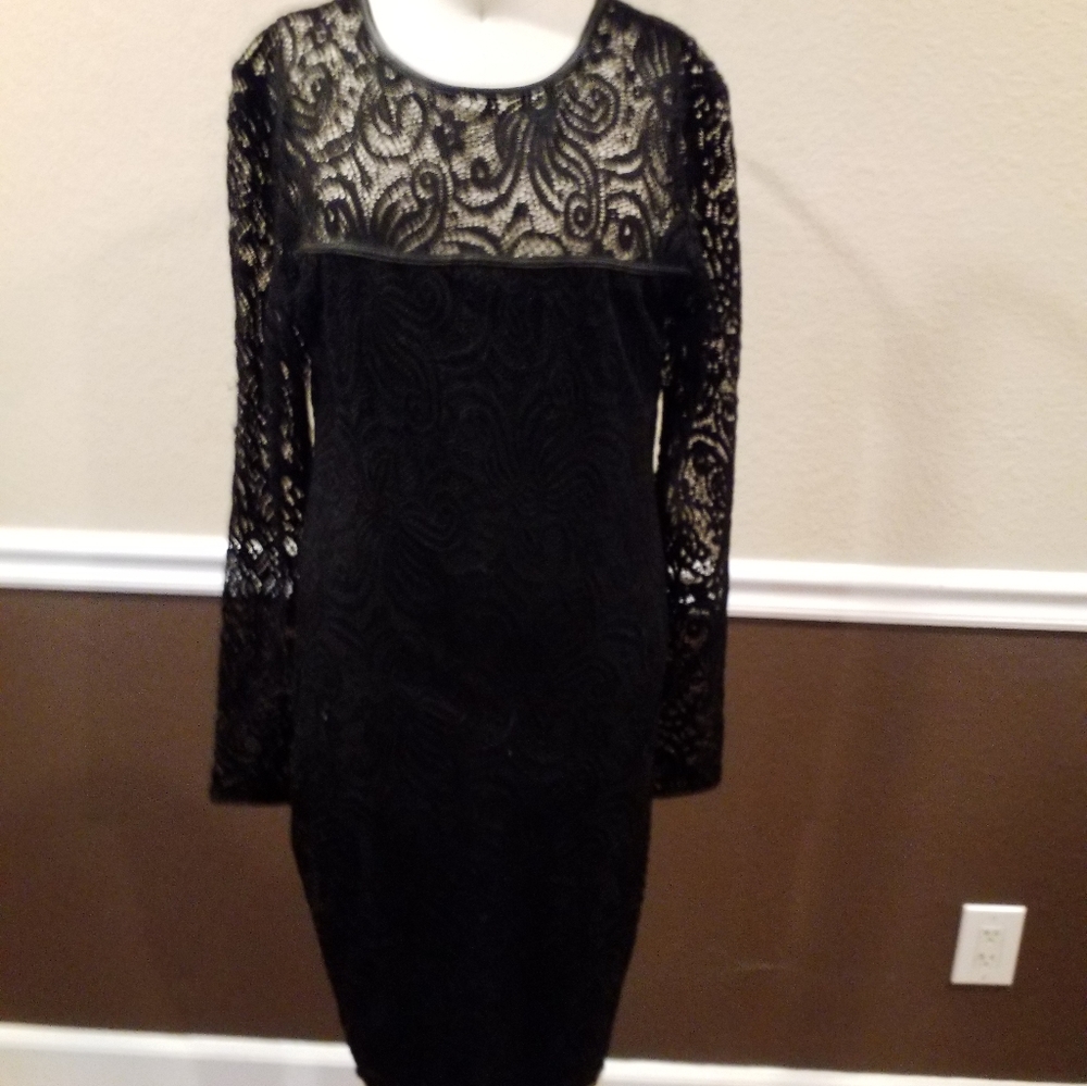 Little Black Dress withLace Sleeves